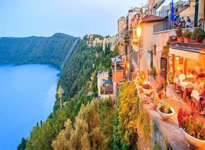 Beautiful natural views of the Papal Palace daytime train tour with rome tour tickets