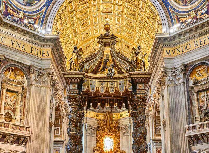 Visiting Papal Basilica of Saint Peter in vatican city