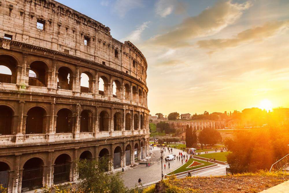 Exterior at the Roman Colosseum in Rome,Italy